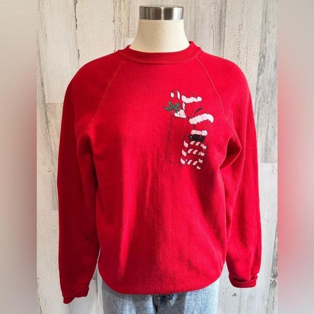Vintage Sturdy Sweats‎ by Lee Christmas Sweatshirt medium Santa ugly sweater
